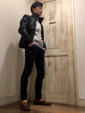 「G-STAR RAW（ジースターロゥ）のアイテム（その他）」を使った、隆晟さん（メンズ・170cm）の冬コーディネート