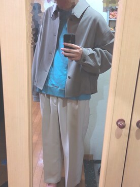 「コロナに負けない」｜「アイテム（ブルゾン）」を使った、いっしーさん（メンズ・175cm）の春コーディネート