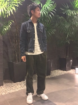 「Scye（サイ）のアイテム（デニムジャケット）」を使った、清水恒輝さん（メンズ・167cm）の秋コーディネート