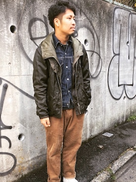 「Scye（サイ）のアイテム（デニムジャケット）」を使った、清水恒輝さん（メンズ・167cm）の秋コーディネート