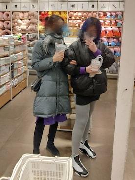 「H&M（エイチ・アンド・エム）のアイテム（パーカー）」を使った、叫我孙总亲切些さん（レディース・179cm）の冬コーディネート