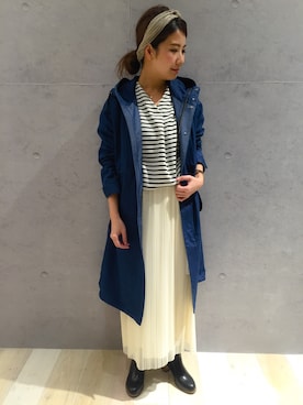 「マリンルック」｜「アイテム（ジャケット/アウター）」を使った、minaさん（レディース・155cm）の春コーディネート