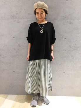 「レプシィム(LEPSIM)」｜「アイテム（ハンチング/ベレー帽）」を使った、minaさん（レディース・155cm）の春コーディネート