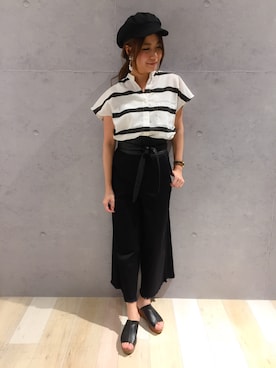 「レプシィム(LEPSIM)」｜「アイテム（キャスケット）」を使った、minaさん（レディース・155cm）の夏コーディネート