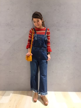 「レプシィム(LEPSIM)」｜「アイテム（オールインワン・サロペット）」を使った、minaさん（レディース・155cm）の夏コーディネート