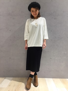 「レプシィム(LEPSIM)」｜「アイテム（ハンチング/ベレー帽）」を使った、minaさん（レディース・155cm）の秋コーディネート