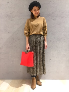 「レプシィム(LEPSIM)」｜「アイテム（ハンチング/ベレー帽）」を使った、minaさん（レディース・155cm）の秋コーディネート