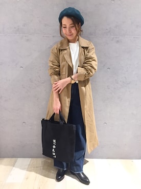 「LEPSIM（レプシィム）のアイテム（ハンチング/ベレー帽）」を使った、minaさん（レディース・155cm）の冬コーディネート