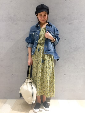 「レプシィム(LEPSIM)」｜「アイテム（デニムジャケット）」を使った、minaさん（レディース・155cm）の春コーディネート