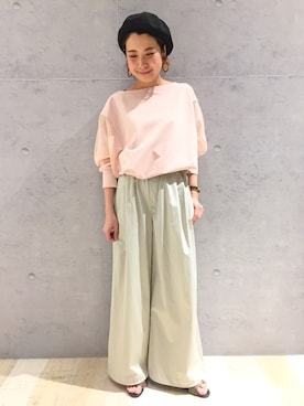 「LEPSIM（レプシィム）のアイテム（ハンチング/ベレー帽）」を使った、minaさん（レディース・155cm）の春コーディネート