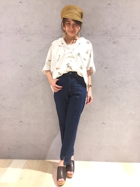 「レプシィム(LEPSIM)」｜「アイテム（キャスケット）」を使った、minaさん（レディース・155cm）の夏コーディネート