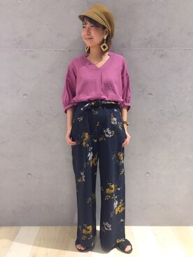 「レプシィム(LEPSIM)」｜「アイテム（キャスケット）」を使った、minaさん（レディース・155cm）の夏コーディネート