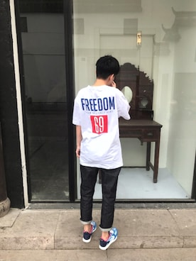 「SSUR（サー）のアイテム」を使った、NINJIさん（レディース・161cm）の夏コーディネート