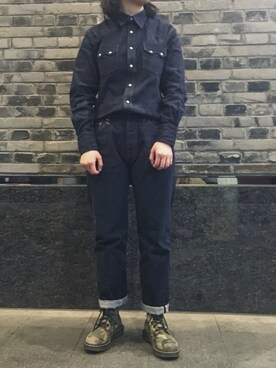 「Dr. Martens（ドクターマーチン）のアイテム（ブーツ、その他）」を使った、蓝山町さん（レディース）の春コーディネート