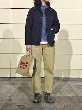 「WTAPS（ダブルタップス）のアイテム（その他アウター）」を使った、蓝山町さん（レディース・165cm）の春コーディネート