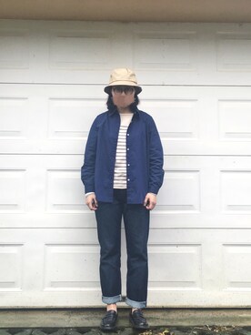 「MUJI Labo（ムジラボ）のアイテム（トップス、ベージュ系）」を使った、蓝山町さん（レディース）の春コーディネート