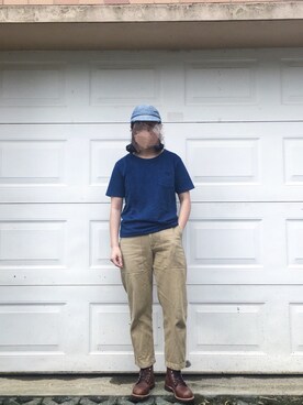 「RED WING（レッドウィング）のアイテム（シューズ、ブラウン系）」を使った、蓝山町さん（レディース）の春コーディネート