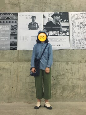 「MoonStar（ムーンスター）のアイテム（シューズ、ホワイト系）」を使った、蓝山町さん（レディース）の春コーディネート