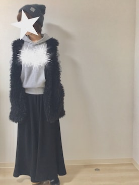 「ワッフルニット」｜「アイテム（その他アウター）」を使った、Uさん（レディース・156cm）の秋コーディネート