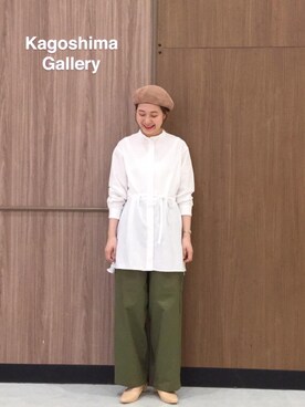 「coenスタッフスタイリング」｜「アイテム（ハンチング/ベレー帽）」を使った、coen よこやまさん（レディース・158cm）の春コーディネート