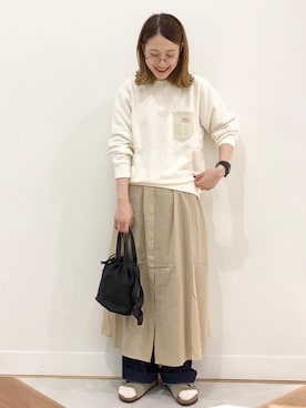 「SMITH'S（スミス）のアイテム（トップス）」を使った、coen よこやまさん（レディース・158cm）の秋コーディネート