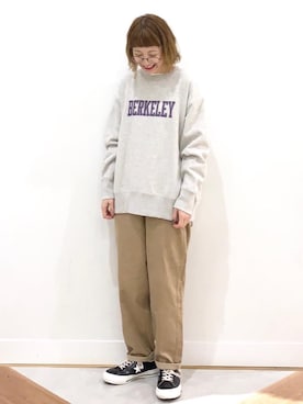 「coen（コーエン）のアイテム（ダウンジャケット/コート）」を使った、coen よこやまさん（レディース・158cm）の秋コーディネート