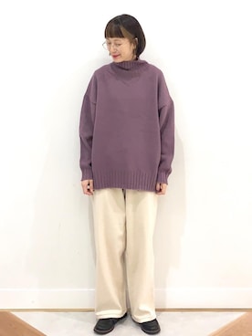「タートル」｜「アイテム（ブルゾン）」を使った、coen よこやまさん（レディース・158cm）の冬コーディネート