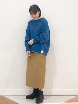 「coen（コーエン）のアイテム（ブルゾン）」を使った、coen よこやまさん（レディース・158cm）の冬コーディネート