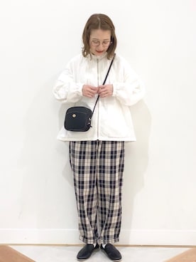 「coen（コーエン）のアイテム（ブルゾン）」を使った、coen よこやまさん（レディース・158cm）の春コーディネート