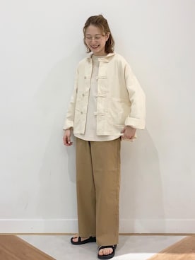 「ワイドパン」｜coen よこやまさん（レディース・158cm）の春コーディネート