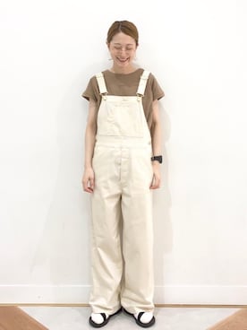 「スポサン」｜「アイテム（サロペット/オーバーオール）」を使った、coen よこやまさん（レディース・158cm）の夏コーディネート