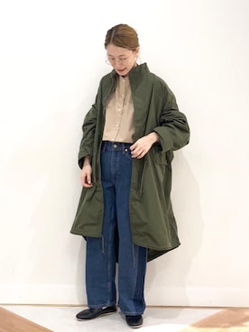 「でにむ」｜「アイテム（モッズコート）」を使った、coen よこやまさん（レディース・158cm）の秋コーディネート