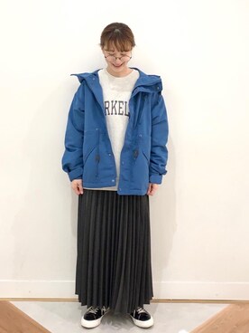 「ボア」｜「アイテム（マウンテンパーカー）」を使った、coen よこやまさん（レディース・158cm）の秋コーディネート