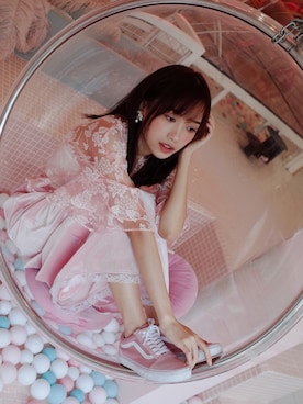 「BUBBLES（バブルス）のアイテム（パンツ）」を使った、zhuzhuさん（レディース・161cm）の夏コーディネート