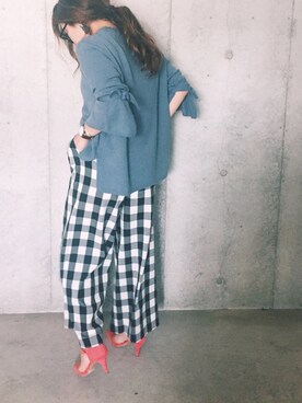 「A part by（アパートバイ）の【WEB限定色・サイズ】セパレートストラップパンプス 745480 （パンプス）」を使った、ERIKAさん（レディース・164cm）の冬コーディネート