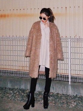 「Mila Owen」｜「アイテム（その他アウター）」を使った、rittann4_8さん（レディース・163cm）の冬コーディネート