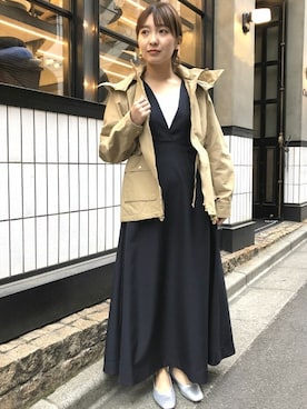 「NANO universe（ナノユニバース）のアイテム（ジャンパースカート）」を使った、nano・universe webeditorさん（レディース・155cm）の春コーディネート