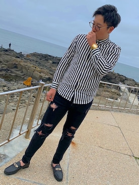 「アイテム（ローファー）」を使った、renさん（メンズ・170cm・10代）の春コーディネート