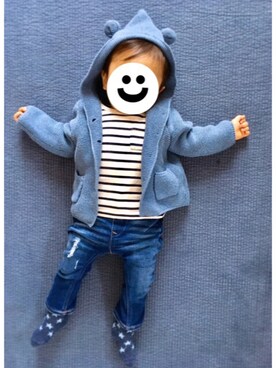 「息子コーデ」｜「アイテム（その他アウター）」を使った、ayaさん（キッズ・80cm）の春コーディネート