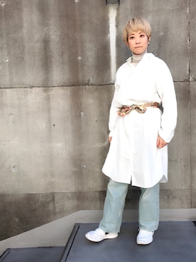 「金髪ショート」｜「アイテム（ワンピース/ドレス）」を使った、24さん（レディース・160cm）の冬コーディネート