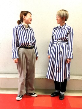 「金髪ショート」｜「アイテム（ワンピース/ドレス）」を使った、24さん（レディース・160cm）の冬コーディネート