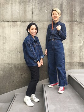 「金髪ショート」｜「アイテム（ジャケット/アウター）」を使った、24さん（レディース・160cm）の冬コーディネート