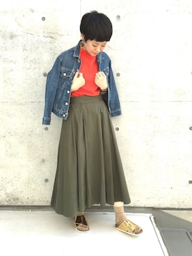 「CHILD WOMAN（チャイルドウーマン）のアイテム（スカート）」を使った、24さん（レディース・160cm）の春コーディネート