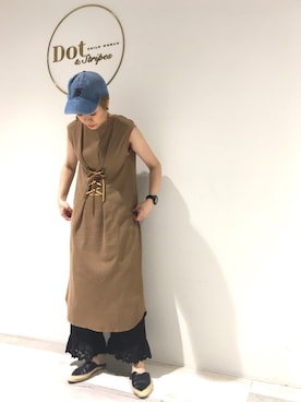 「金髪ショート」｜「アイテム（ワンピース/ドレス）」を使った、24さん（レディース・160cm）の春コーディネート