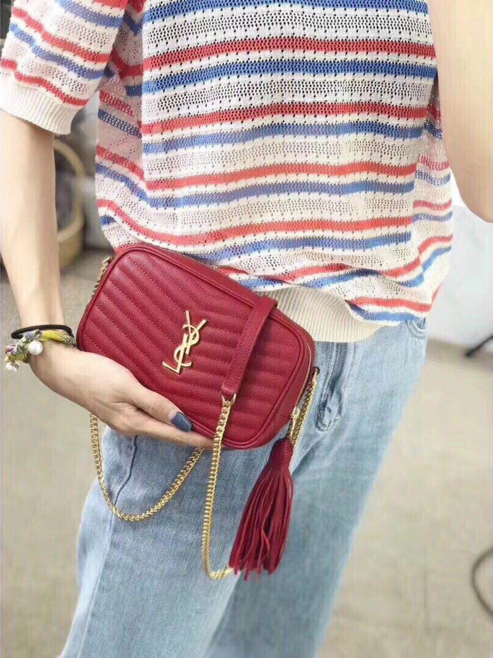 「ショルダーバッグ、YVES SAINT LAURENT、Saint Laurent、サンローラン」｜「Yves Saint Laurentの大人気∞∞ Saint Laurent  サンローラン∞∞ Lou mini quilted leather バッグ☆（ショルダーバッグ、その他）」を使った、kiifa48978さん（レディース・167cm）の冬コーディネートの1枚目の写真