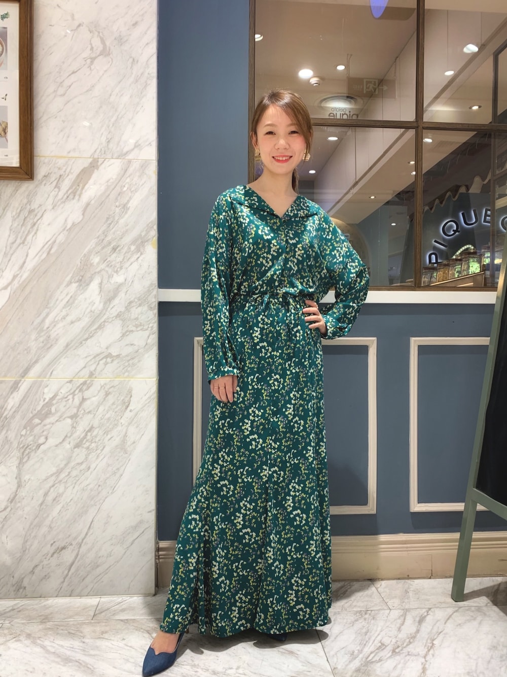 「Radiateのアイテム（トップス、グリーン系）」を使った、Maymayさん（レディース・150cm）の冬コーディネートの1枚目の写真