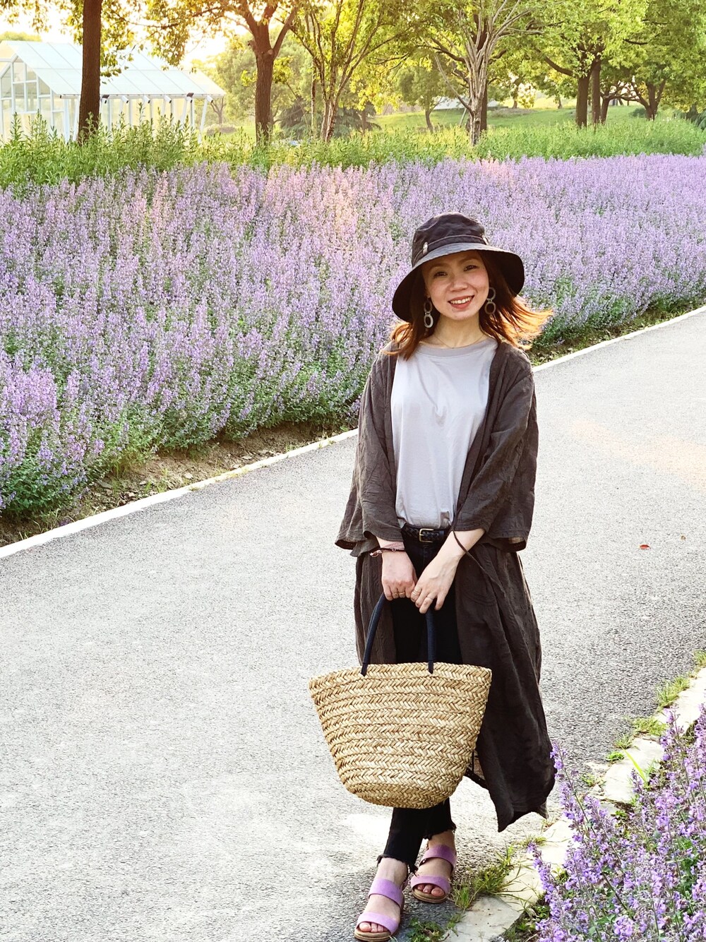 「RANDAのアイテム（サンダル、パープル系）」を使った、Maymayさん（レディース・150cm）の春コーディネートの1枚目の写真