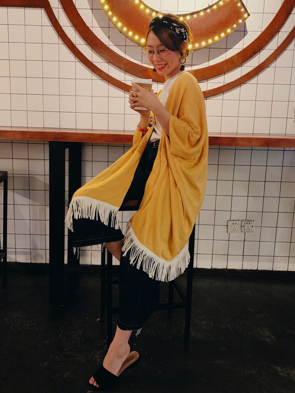「Agaのアイテム（トップス、イエロー系）」を使った、Maymayさん（レディース・150cm）の夏コーディネートの1枚目の写真