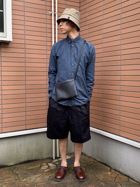 「メゾンマルジェラ」｜「アイテム（帽子）」を使った、フルギスキーさん（メンズ・178cm）の夏コーディネート