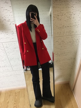 「ELLE（エル）のアイテム（ジャケット/アウター）」を使った、thekiさん（レディース・161cm）の冬コーディネート
